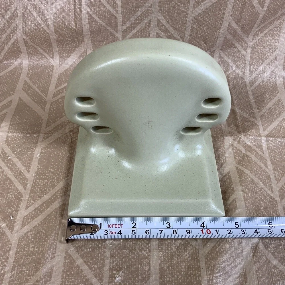 Vintage AO American Olean Ceramic‎ Toothbrush Cup Holder Avocado Green